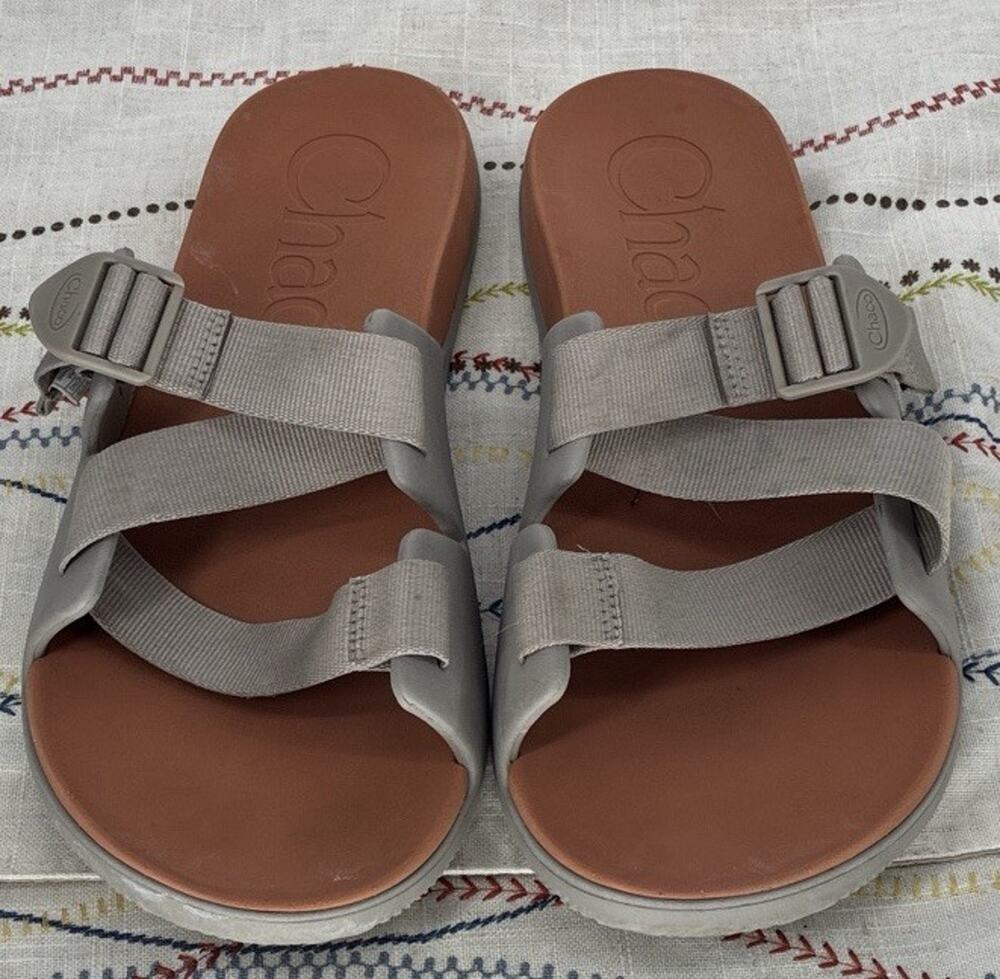 Chaco Chillos Slide Sandals Mens Size 12 Gray Adjustable Buckle Comfort Shoes